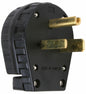 Legrand Pass & Seymour 3869CC6 30/50 Amp 250V 2 Pole 3 Wire Angle Plug, NEMA 6 30P and 6 50P, Black (1 Count)
