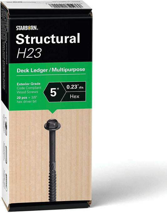 Starborn Structural H23 Deck Ledger Multi-Purpose Wood Screw (20, 5")