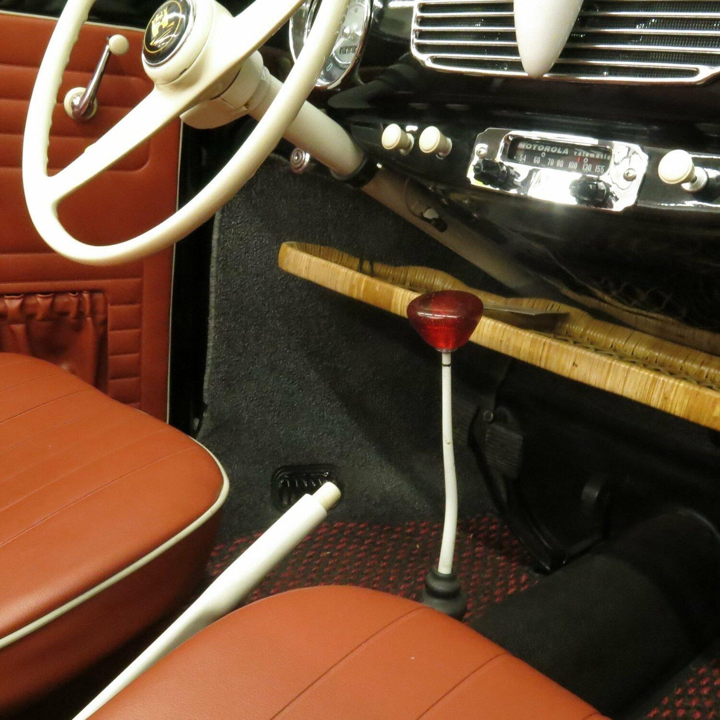 American Shifter 238 Retro Clear Red with Sparkle Shift Knob with Metal Flakes