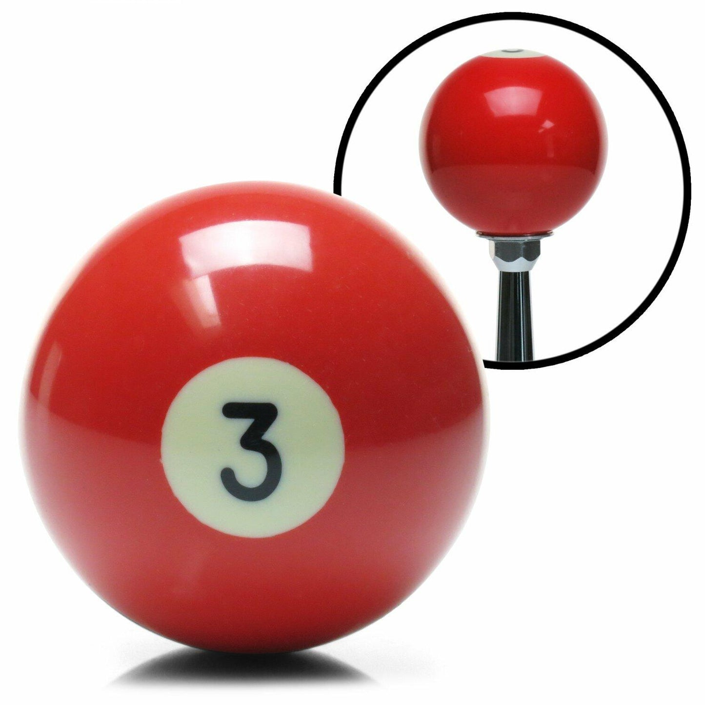 American Shifter 96048 Solid Red 3 Ball Billiard Pool Shift Knob