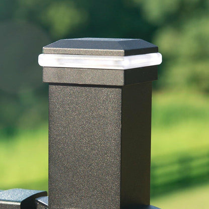 TREX BKALCAPLED25 LED Aluminum Post Cap Light, Charcoal Black/Classic White/Bronze