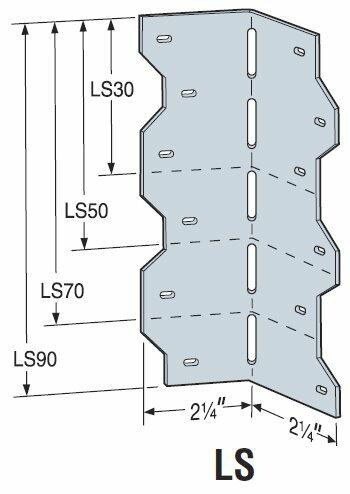 25 Pack Simpson Strong Tie LS70 6-3/8" Skewable Reinforcing Angle