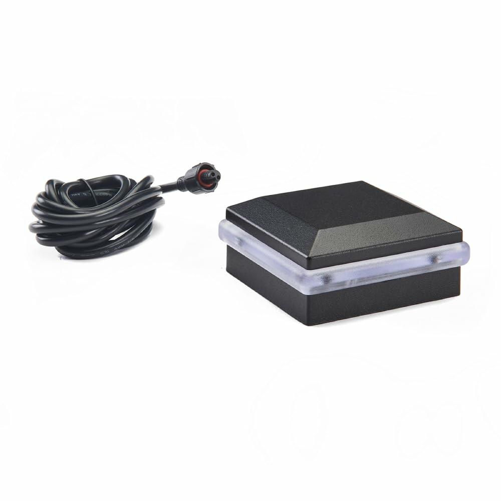 TREX BKALCAPLED25 LED Aluminum Post Cap Light, Charcoal Black/Classic White/Bronze