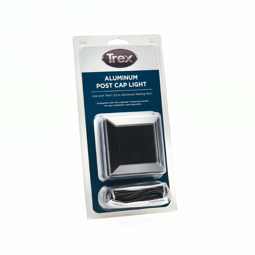 TREX BKALCAPLED25 LED Aluminum Post Cap Light, Charcoal Black/Classic White/Bronze