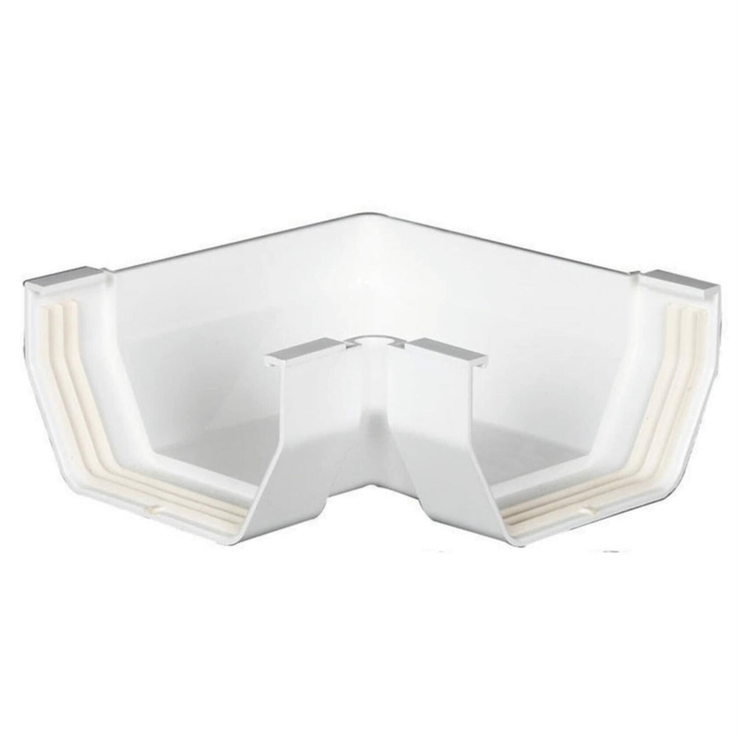 Amerimax 5 In. Contemporary 90-Degree White Vinyl Inside/Outside Corner Miter