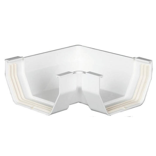Amerimax 5 In. Contemporary 90-Degree White Vinyl Inside/Outside Corner Miter
