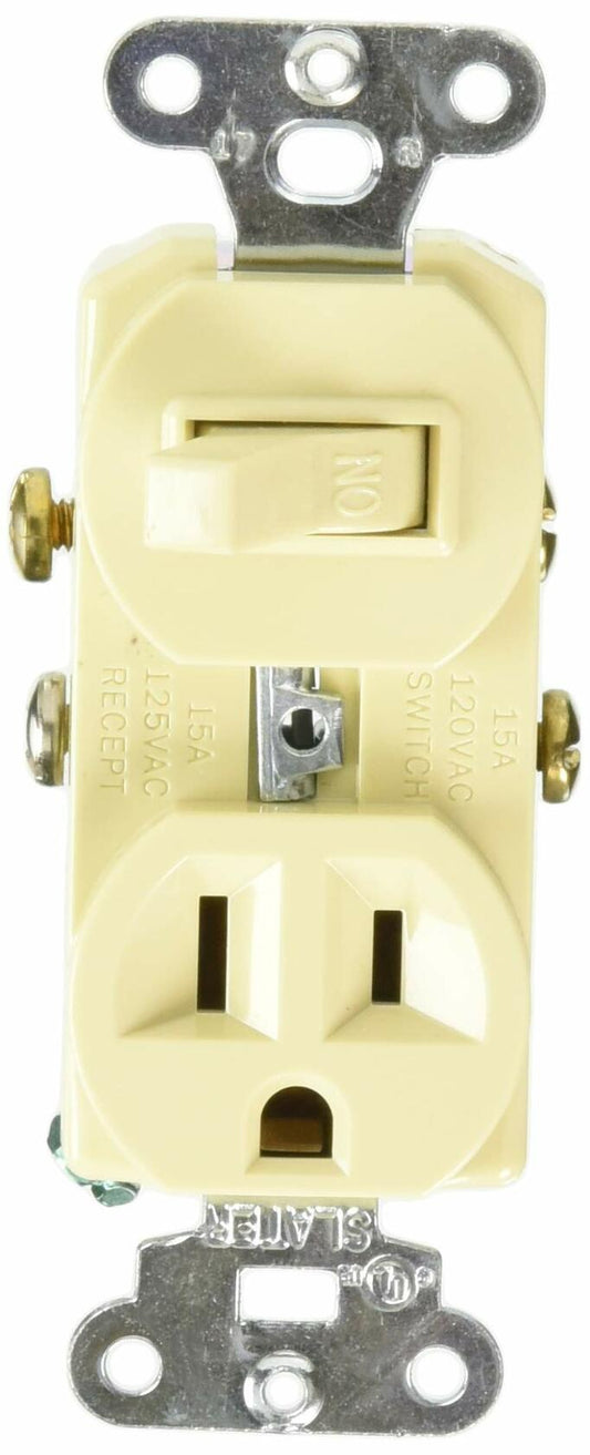 Pass & Seymour 691ICCC5 Combination Device Switch & Receptacle- 15A- 120V- Ivory