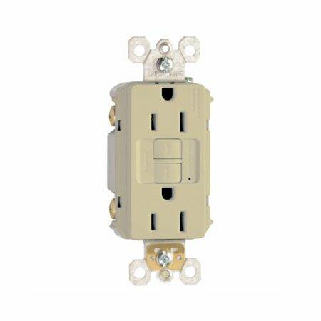 Legrand-Pass & Seymour 1597ICC10 Self-Test GFCI Receptacle Outlet with Wall Plate, 15Amp 125V, Ivory