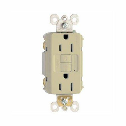 Legrand-Pass & Seymour 1597ICC10 Self-Test GFCI Receptacle Outlet with Wall Plate, 15Amp 125V, Ivory