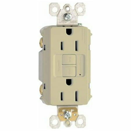 Legrand-Pass & Seymour 1597ICC10 Self-Test GFCI Receptacle Outlet with Wall Plate, 15Amp 125V, Ivory