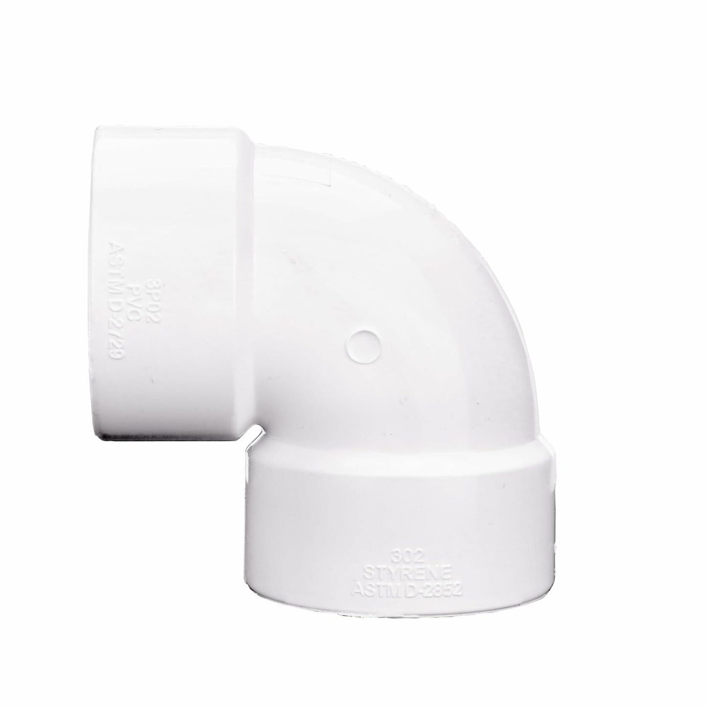 NDS 3 in. Dia. x 3-1/2 in. L Hub 90 deg. PVC Elbow