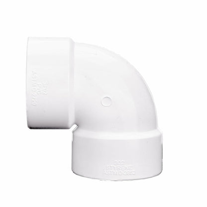NDS 3 in. Dia. x 3-1/2 in. L Hub 90 deg. PVC Elbow