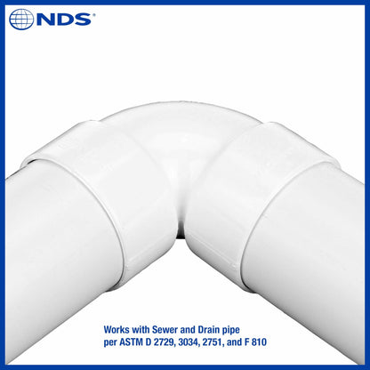 NDS 3 in. Dia. x 3-1/2 in. L Hub 90 deg. PVC Elbow