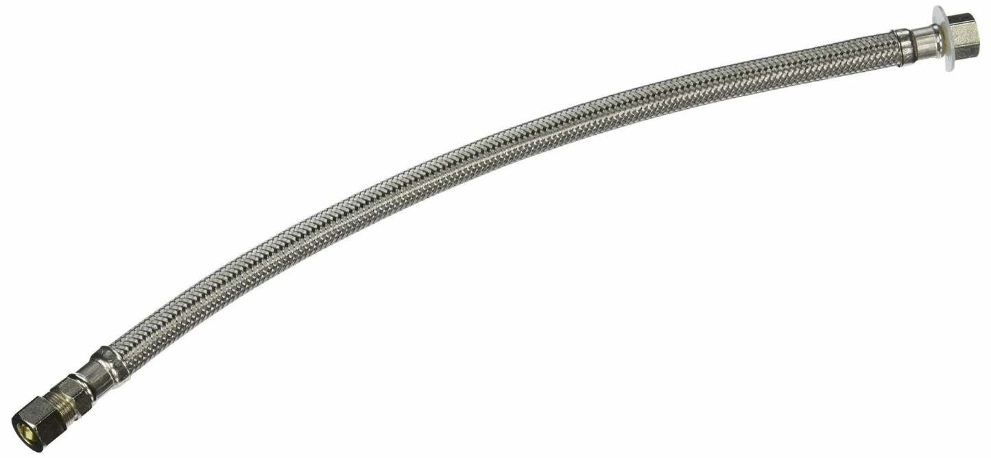 Homewerks Worldwide 7223-16-38-4-HW Delta Style Faucet Connector, Stainless Steel, 3/8 Compression x 3/8 O - Quantity 25