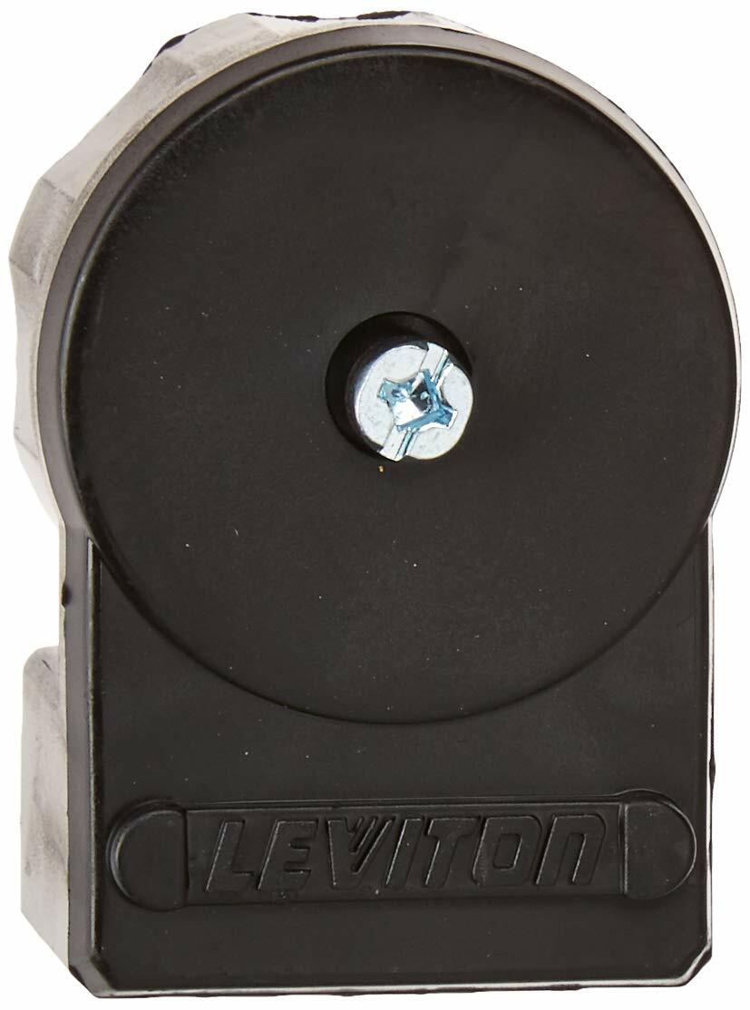 Leviton Black & White - Power connector - NEMA 5-15P (P) angled - AC 125 V - 15 A - black, white