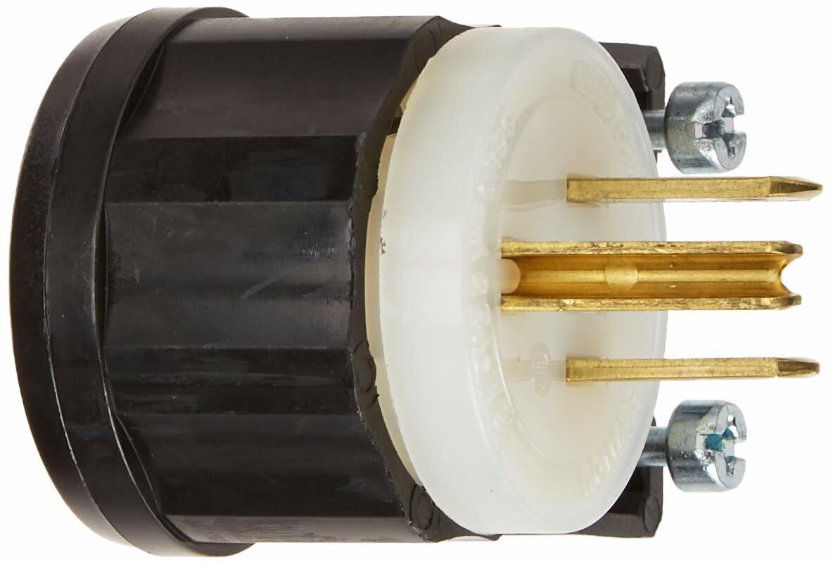 Leviton Black & White - Power connector - NEMA 5-15P (P) angled - AC 125 V - 15 A - black, white