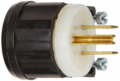 Leviton Black & White - Power connector - NEMA 5-15P (P) angled - AC 125 V - 15 A - black, white