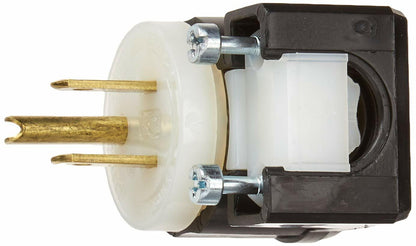 Leviton Black & White - Power connector - NEMA 5-15P (P) angled - AC 125 V - 15 A - black, white