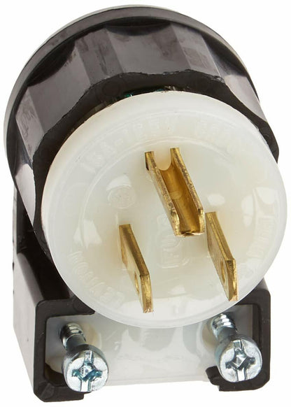 Leviton Black & White - Power connector - NEMA 5-15P (P) angled - AC 125 V - 15 A - black, white