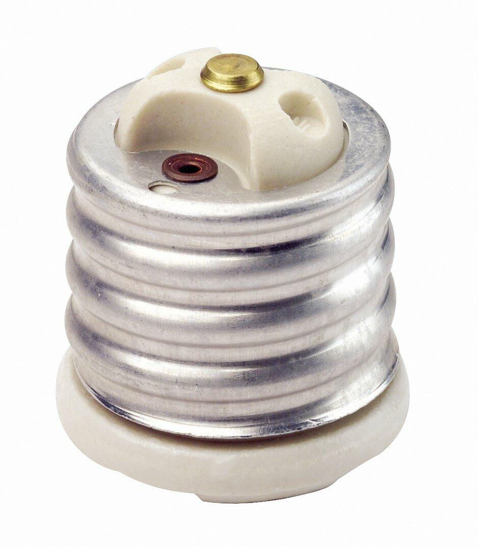 Leviton Glazed Porcelain Incandescent Lampholder Adapter, 8681