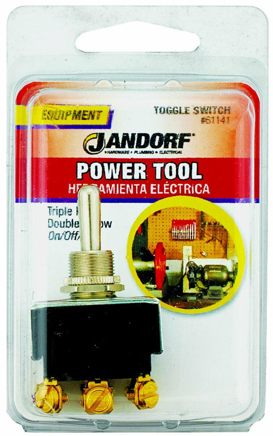 Jandorf 61141 Toggle TPDT O Switch, Silver