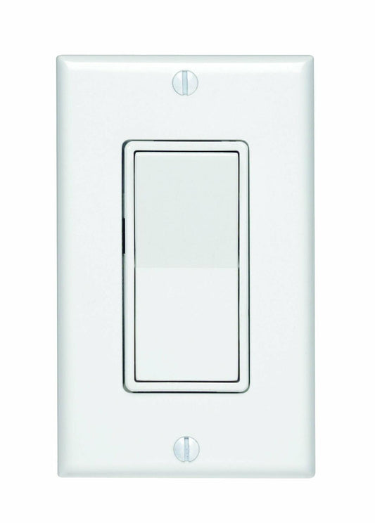 Leviton 15 Amp, 277VAC Switch Decora Standard, Quiet Rocker, Matching Decora wallplate, Residential Grade, Grounding, 5671-2W, White