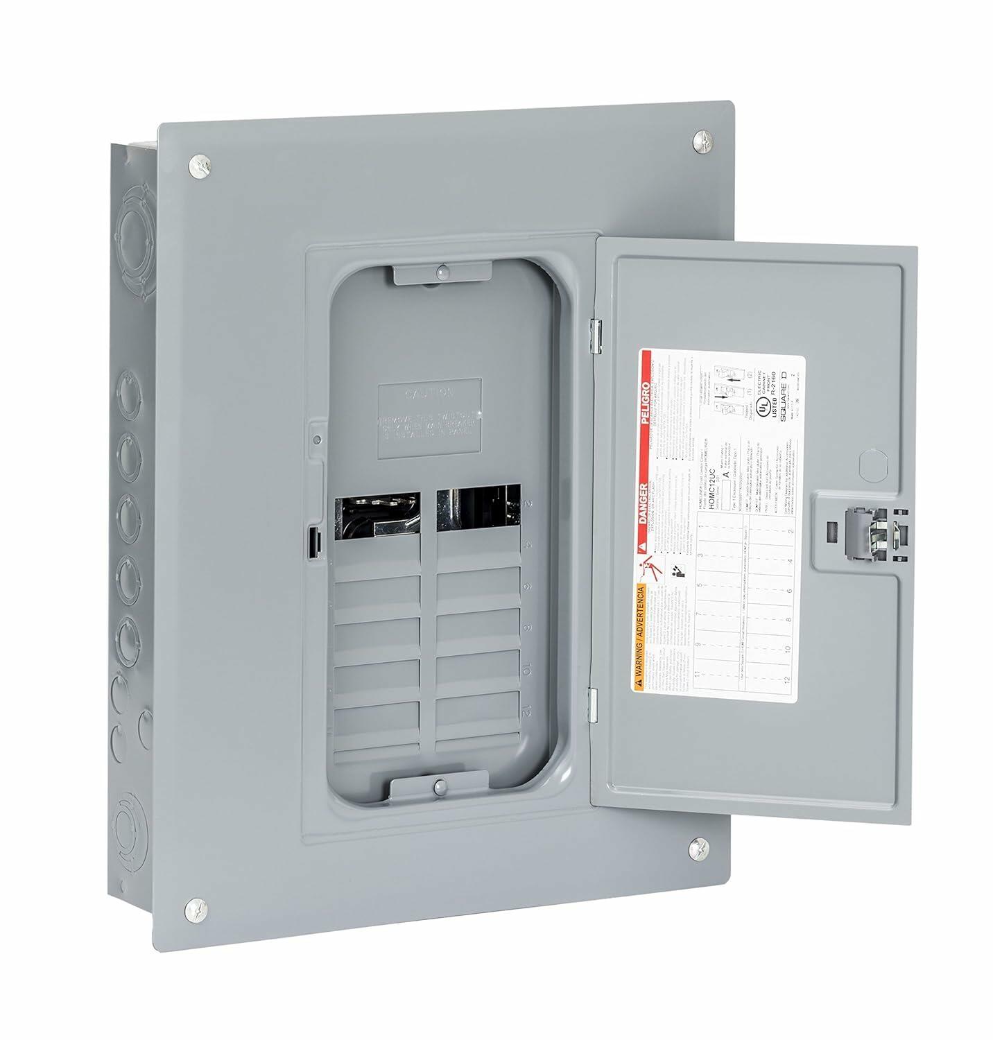 Square D by Schneider Electric Square D - HOM816L125PC Homeline 125 Amp 8-Space 16-Circuit Indoor Main Lugs Load Center with Cover (Plug-on Neutral Ready)