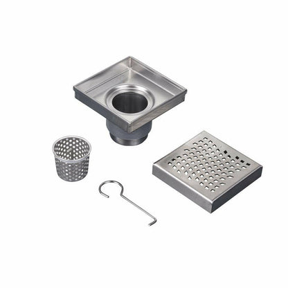 Designline 6 in. x 6 in. Square Drain Wave Grate