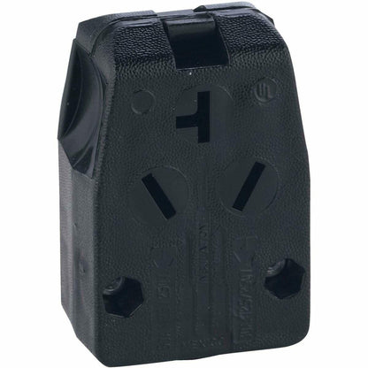 Leviton 287-T Dual Power Straight Blade Angle Plug, 125/250 V, 30/50 A, 3 P, 3 W, No Size, Black