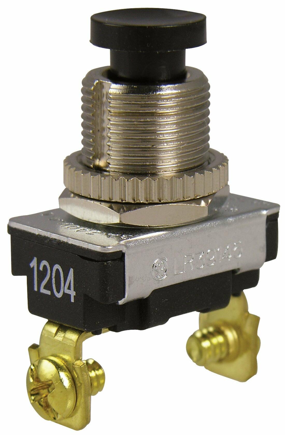 Gardner Bender Black 2-Terminal Push-Button Switch GSW-22