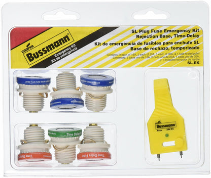 Bussmann SL-EK SL Fuse Assortment Contains 3 Ea. SL-15, 2 Ea. SL-20 And 1 Ea. SL-30 And 1 Fuse Tester, 6-Pack plus Tester