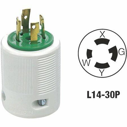 Leviton 71430LP 3-Pole Locking Cord Plug-30A LOCKING CORD PLUG