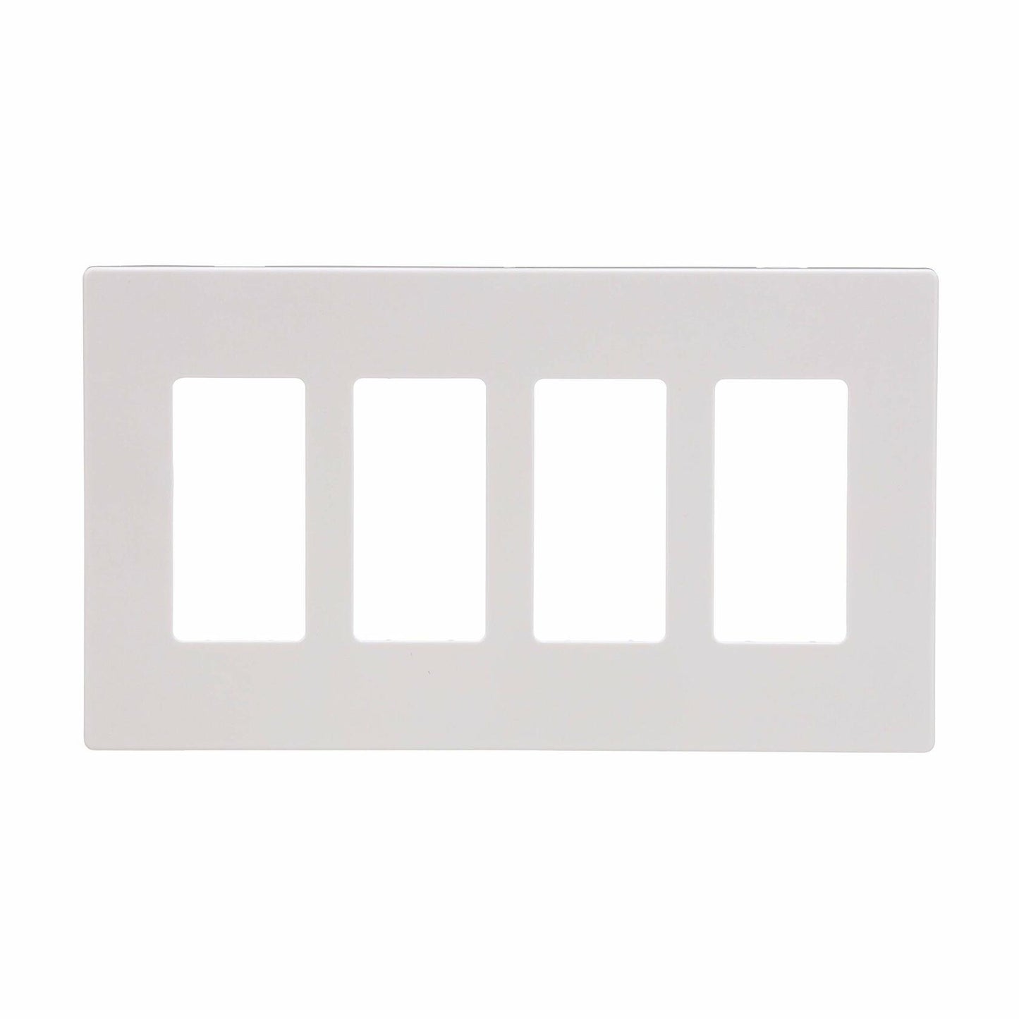 Eaton PJS264W Decorator Screwless Wallplate, 4-Gang, White