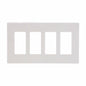 Eaton PJS264W Decorator Screwless Wallplate, 4-Gang, White