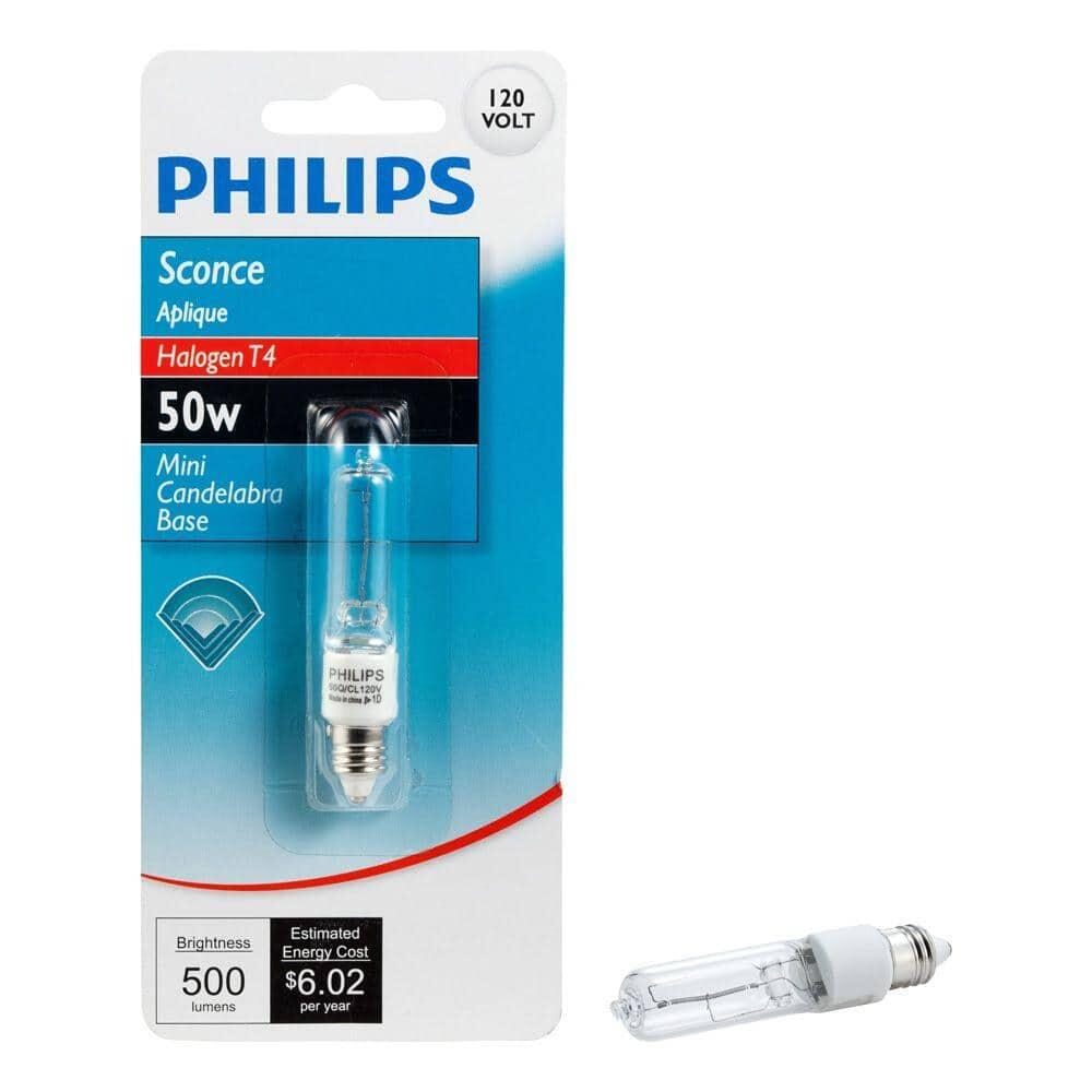 Philips 415554 - BC50Q/CL 120V 12/1PK Screw Base Single Ended Halogen Light Bulb