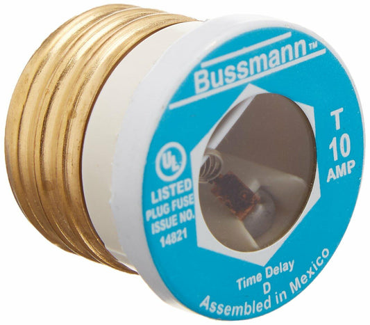Cooper Bussmann BP/T-10 Type T Plug Fuse Time Delay Fusetron