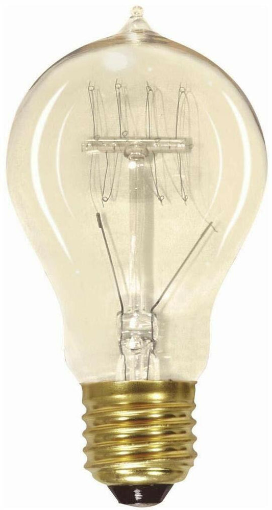 Satco S2419 240 Lumens A19 Incandescent Medium Base Soft White 2700K Vintage Quad Loop Coil Design Light Bulb, Dimmable