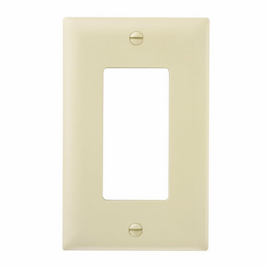 Pass & Seymour Legrand TP26-I 1-Gang Decorator GFCI Rocker Switch Wallplate, Midway Size, Unbreakable Nylon, Ivory (10-Pack)
