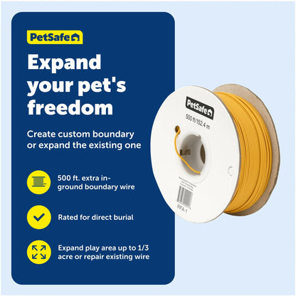 PetSafe Underground Dog Fence Wire (500 Foot) Create Your PetSafe Boundary, Electric Dog Fence Wire (Yellow) - from The Parent Company of IFB