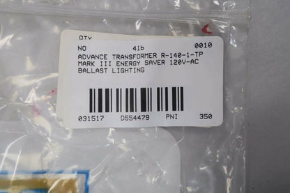 NEW ADVANCE TRANSFORMER R-140-1-TP MARK III ENERGY SAVER 120V-AC BALLAST D554479