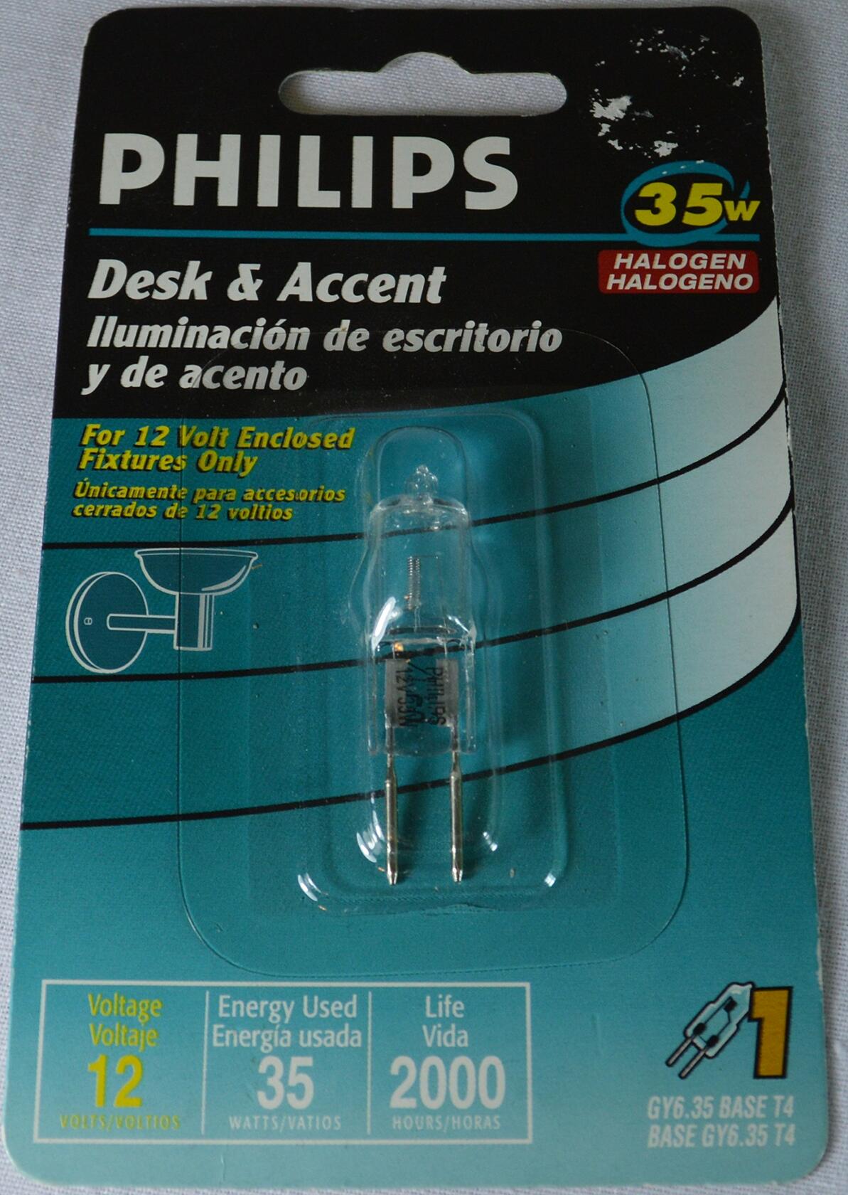 Philips 35 Watt T4 Halogen Capsule Light Bulb