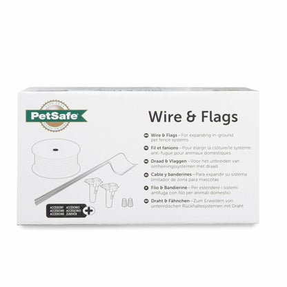 PetSafe Extra In-Ground Fence Boundary Wire & Training Flags - Easy-to-Install In-Ground Fence Replacement & Expansion - Includes Splice Kit, 500 ft Pre-Twisted Wire & 50 Visual Aid Training Flags