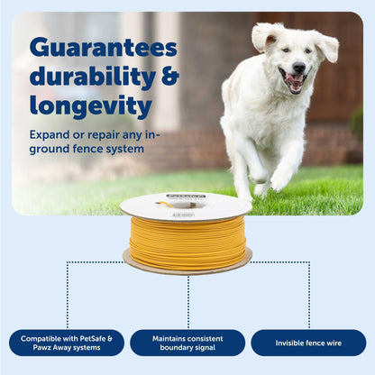 PetSafe Underground Dog Fence Wire (500 Foot) Create Your PetSafe Boundary, Electric Dog Fence Wire (Yellow) - from The Parent Company of IFB