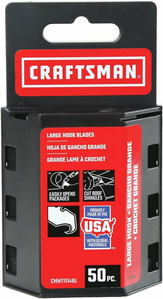 CRAFTSMAN Utility Knife Blades, Hook, 50-Pack (CMHT11146L)