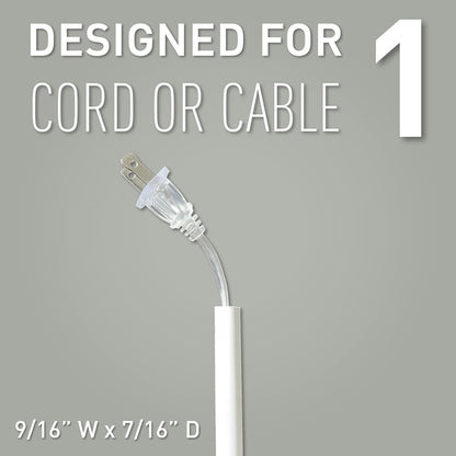 Legrand Wiremold C18 Cordmate Outside Elbow Elbow Cord Cover, Organizer for Wall, Holds 1 Cord or Cable, White (1 Pack)