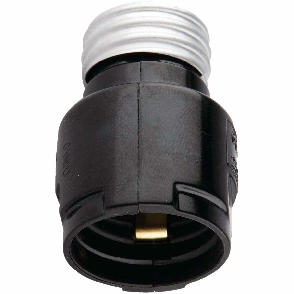 Leviton Medium-Medium Base, One-Piece, Adapters and Extensions, Incandescent, Phenolic Lampholder, 1-3/16 Inch, To Be Used in Phenolic Sockets Only, 2006, Black