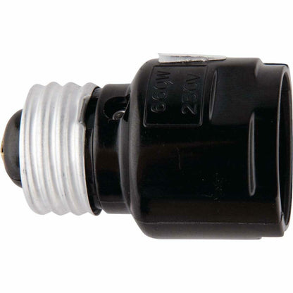 Leviton Medium-Medium Base, One-Piece, Adapters and Extensions, Incandescent, Phenolic Lampholder, 1-3/16 Inch, To Be Used in Phenolic Sockets Only, 2006, Black