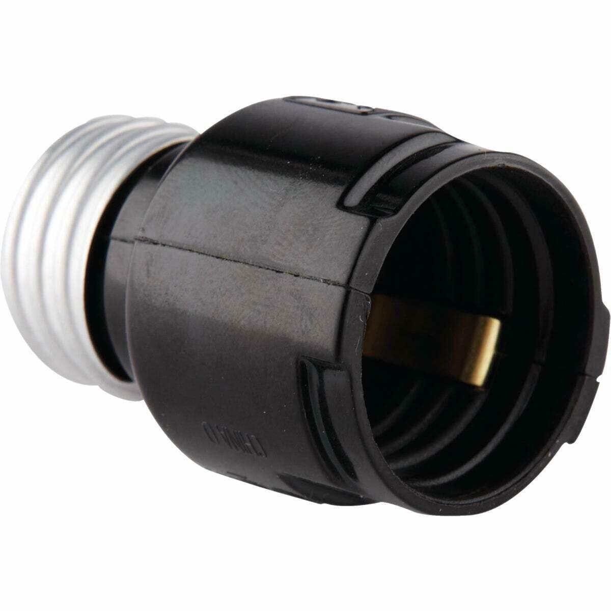 Leviton Medium-Medium Base, One-Piece, Adapters and Extensions, Incandescent, Phenolic Lampholder, 1-3/16 Inch, To Be Used in Phenolic Sockets Only, 2006, Black