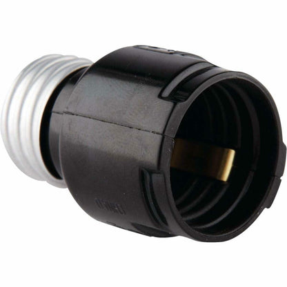 Leviton Medium-Medium Base, One-Piece, Adapters and Extensions, Incandescent, Phenolic Lampholder, 1-3/16 Inch, To Be Used in Phenolic Sockets Only, 2006, Black