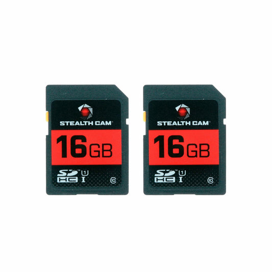 STEALTH CAM SD Card - High-Speed Data Transferring Storage Game Trail Hunting Scouting Photo Video Recording Cameras, 16GB SD Card (2 Pack)